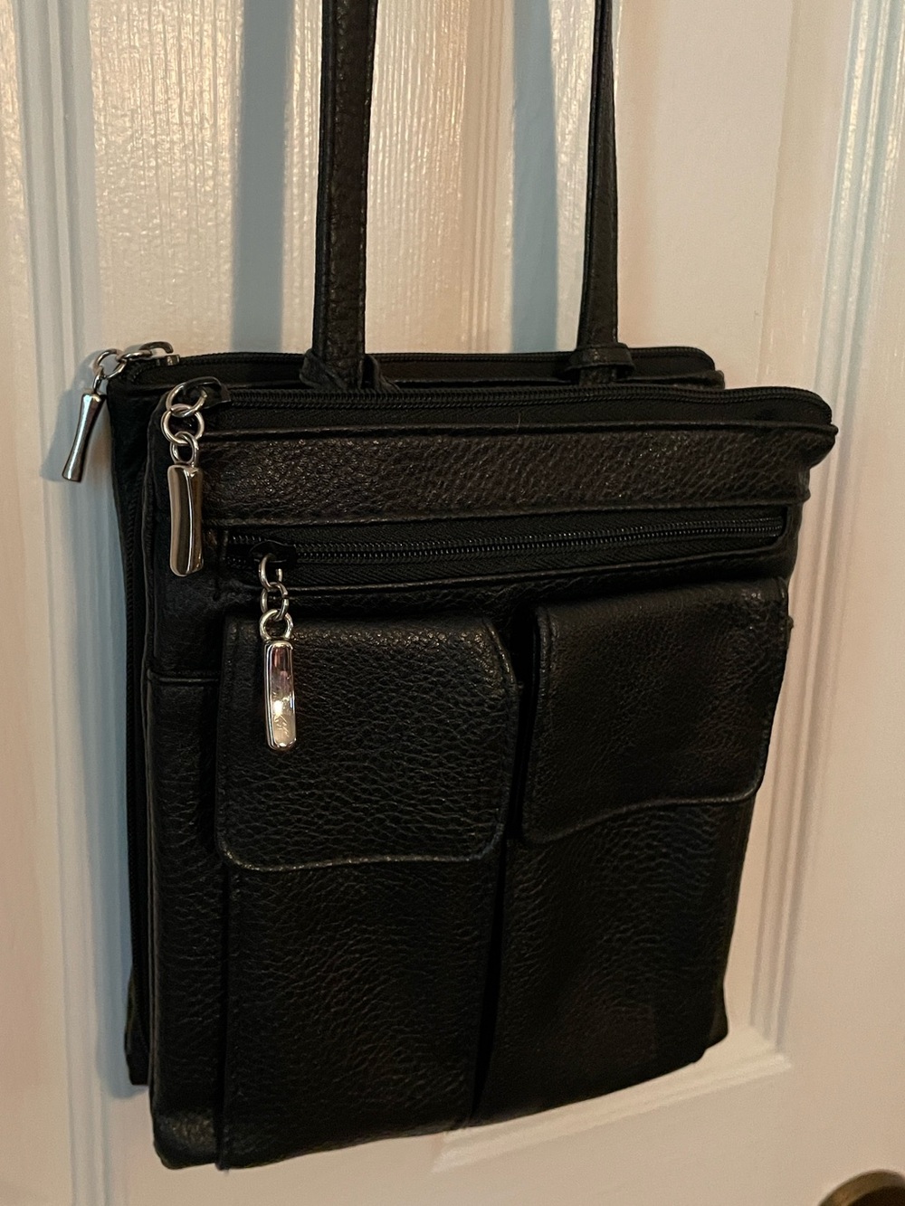 Black Messenger Organizer Bag